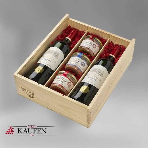 Geschenkset - Bordeaux Wein Vircoulon in edler Holzkiste